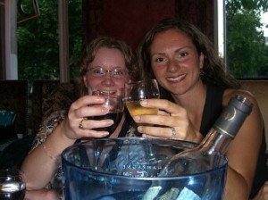 Enjoying a glass of wine together in France women's wine tour